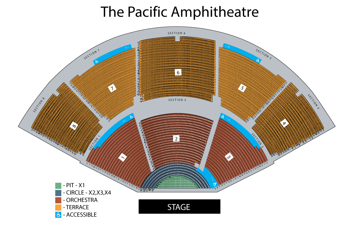 Greek Theater Los Angeles Seating Chart With Seat Numbers